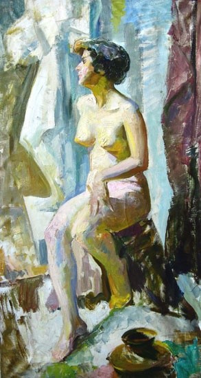 Картина под названием ""Nude"" - Mikhail Gabunia, Подлинное произведение искусства, Масло