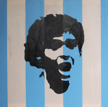 Painting titled "maradona" by Mikheil Gogava, Original Artwork, Acrylic