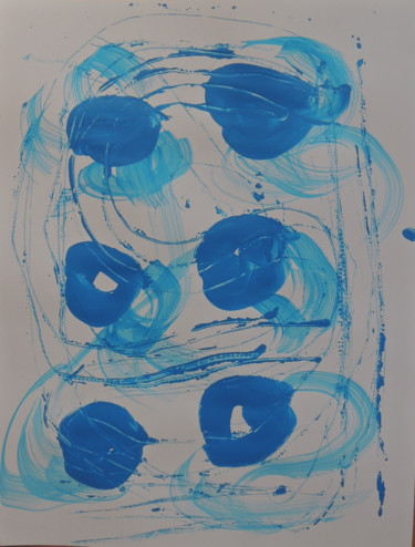 Painting titled "blue 1" by Mikheil Gogava, Original Artwork, Acrylic
