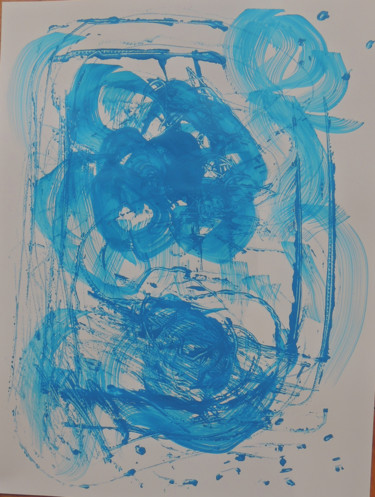 Painting titled "blue2" by Mikheil Gogava, Original Artwork, Acrylic
