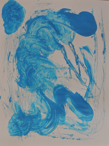 Painting titled "blue 4" by Mikheil Gogava, Original Artwork, Acrylic