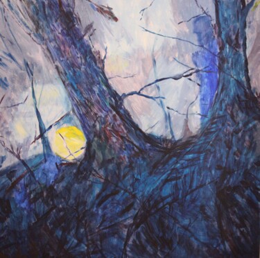 Schilderij getiteld "Moonlight" door Mikhey Chikov, Origineel Kunstwerk, Acryl