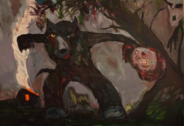 Peinture intitulée "The hour of the Wolf" par Mikhey Chikov, Œuvre d'art originale, Acrylique