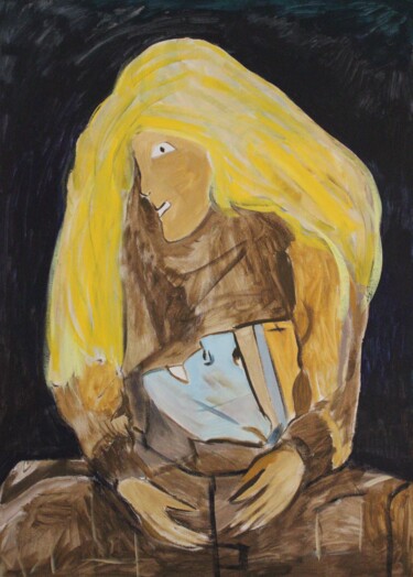 Malerei mit dem Titel "Lady and knight" von Mikhey Chikov, Original-Kunstwerk, Acryl