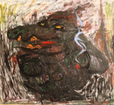 Pintura titulada "The smoking promena…" por Mikhey Chikov, Obra de arte original, Acrílico