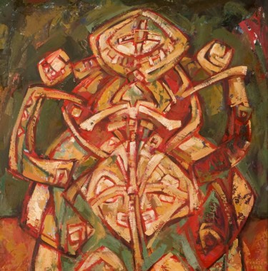 Peinture intitulée "Idole I." par Miklos Fekete, Œuvre d'art originale, Huile