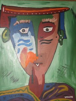 Painting titled "Le cousin" by Michel Lacoste, Original Artwork