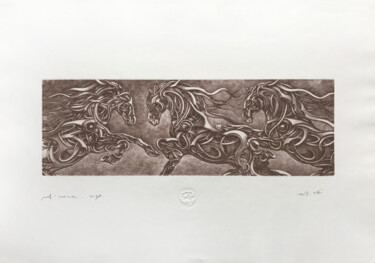 Gravures & estampes intitulée "Relativity of simul…" par Mikola Samofalov (Nick Simone), Œuvre d'art originale, Gravure