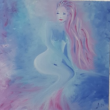 Peinture intitulée ""Sirène "" par Liudmila Bergès, Œuvre d'art originale, Huile
