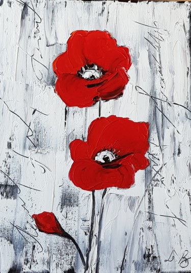 Painting titled "Coquelicots.." by Liudmila Bergès, Original Artwork, Oil