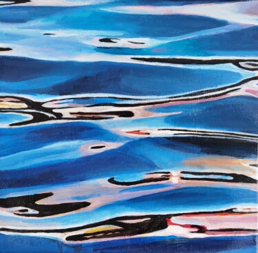 Malerei mit dem Titel "Surface de l'eau" von Mila Bnzh, Original-Kunstwerk, Acryl