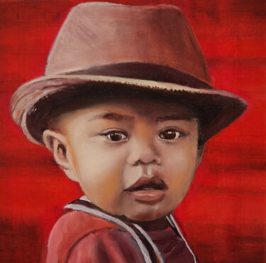 Peinture intitulée "Petit garçon mexica…" par Mila Bnzh, Œuvre d'art originale, Huile