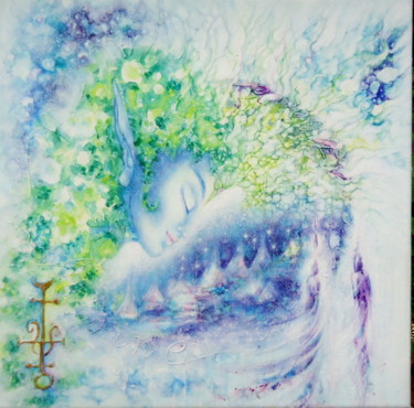 Painting titled "rêve éveillé" by Mila Milosev, Original Artwork, Watercolor