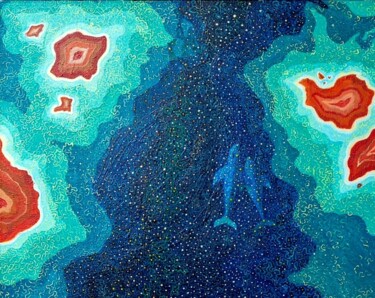 Картина под названием "Киты" - Мила Миронова, Подлинное произведение искусства, Акрил