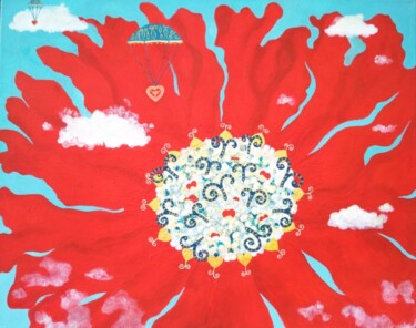 Картина под названием "Планета овнов" - Мила Миронова, Подлинное произведение искусства, Акрил Установлен на Деревянная рама…