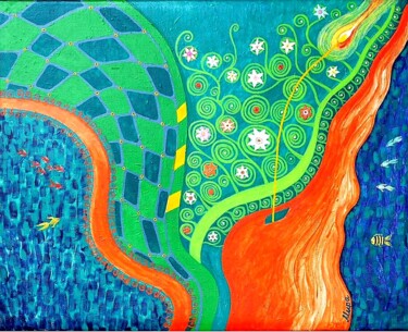 Pintura titulada "Дерево жизни" por Mila Mironova, Obra de arte original, Acrílico Montado en Bastidor de camilla de madera