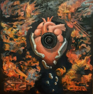 Картина под названием "Объективный свидете…" - Мила Миронова, Подлинное произведение искусства, Масло