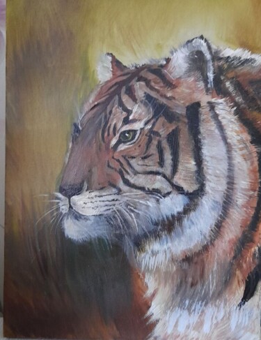 Painting titled "Tiger" by Mila Molchanova, Original Artwork, Acrylic