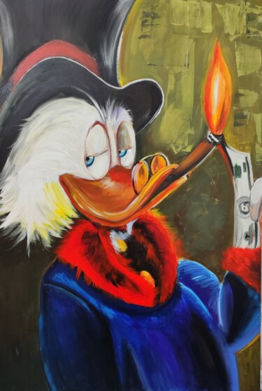 Peinture intitulée "Scrooge McDuck" par Mila Molchanova, Œuvre d'art originale, Acrylique