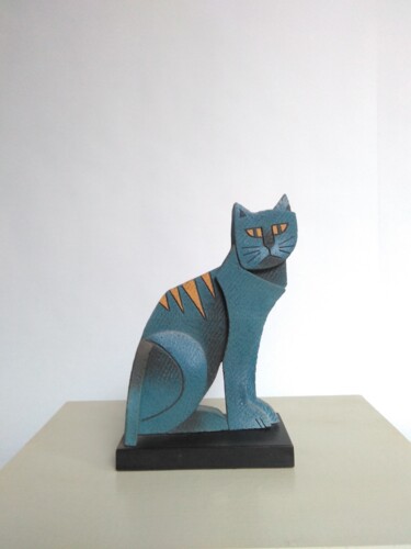 Escultura intitulada "SIAMÉS Blue" por Mila Montoro, Obras de arte originais, Cerâmica