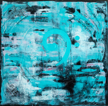 Картина под названием "Bass Clef" - Mila Moroko, Подлинное произведение искусства, Акрил Установлен на Деревянная рама для н…