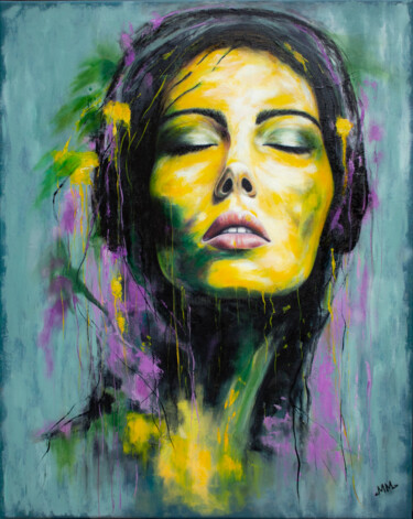 Картина под названием "Audiophile" - Mila Moroko, Подлинное произведение искусства, Масло Установлен на Деревянная рама для…