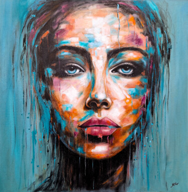 Картина под названием "Eyes Contact 2" - Mila Moroko, Подлинное произведение искусства, Масло Установлен на Деревянная рама…