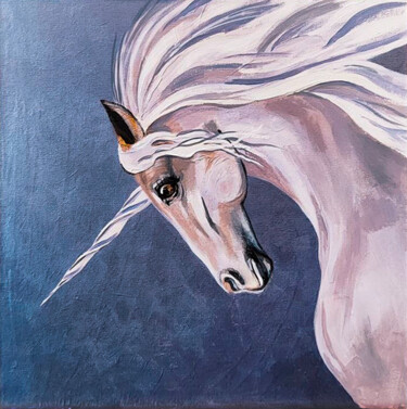 Painting titled "Unicorn" by Mila Romanova, Original Artwork, Acrylic