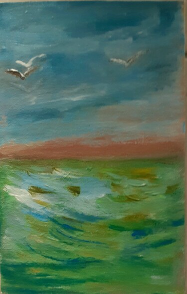 Pintura intitulada "Море утром" por Mila Smagliy, Obras de arte originais, Acrílico