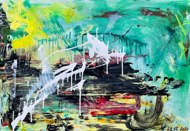 Картина под названием "THAT'S TOO MUCH" - Mila Stone, Подлинное произведение искусства, Акрил Установлен на Деревянная рама…