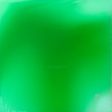Painting titled "The Beginning Green" by Mila Weis, Original Artwork, Acrylic Mounted on Wood Stretcher frame