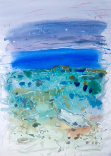 Pintura intitulada "Lagoon" por Mila Weis, Obras de arte originais, Aquarela