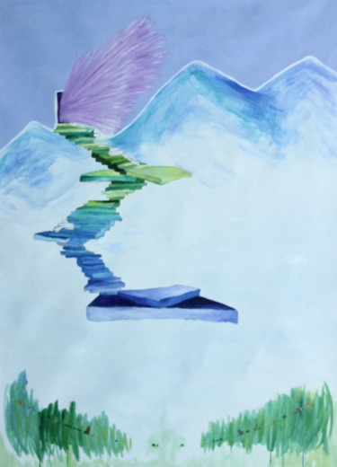 Painting titled "Escada9" by Mila Botelli, Original Artwork, Acrylic