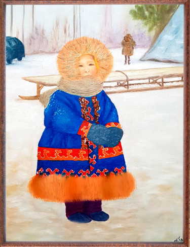Painting titled "Север, наш дом родн…" by Oksana Mufteeva, Original Artwork, Oil