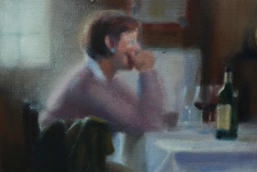 Painting titled "Restaurante" by Milagros Ferrer, Original Artwork, Oil