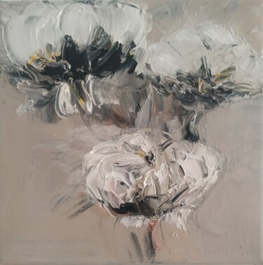 Pintura titulada "Flores de Algodón 2" por Milagros Nieves Medina, Obra de arte original, Oleo Montado en Bastidor de camill…