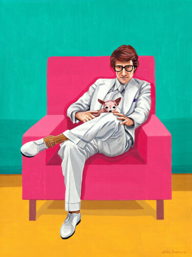 Mr. Yves Saint Laurent #6. The Man in an Armchair Peinture intitulée "Mr. Yves Saint Laur…" par Mila Kochneva, Œuvre d'art originale, Acrylique