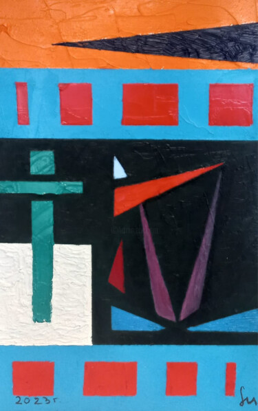 Картина под названием "Этюд N3 "Столпник Б…" - Милан Джурджевич, Подлинное произведение искусства, Масло