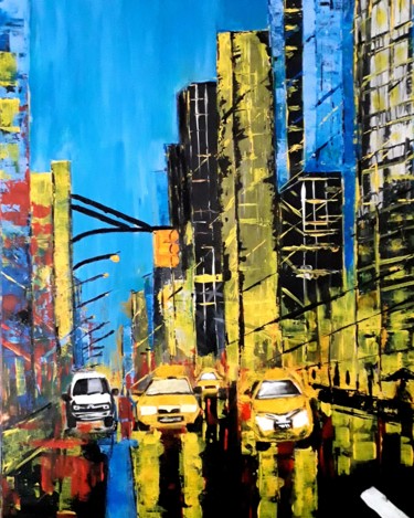 Peinture intitulée "New York" par Bliss'Art, Œuvre d'art originale, Acrylique