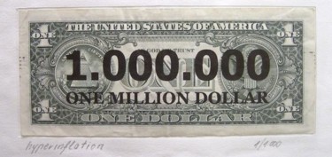 Κολάζ με τίτλο "Hyperinflation" από Mi Lan, Αυθεντικά έργα τέχνης, Χαρτί