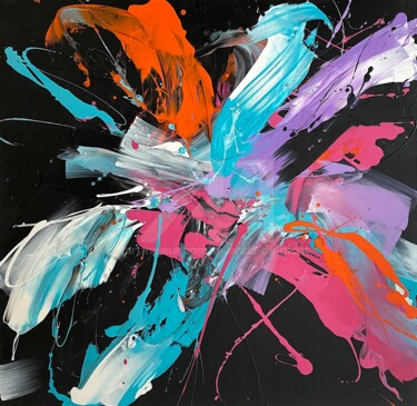 Feel The Mood Painting titled "Feel The Mood" by Milanda De Mont, Original Art, Acrylic Mounted on Stretcher frame