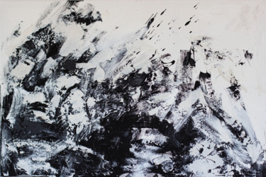 Malerei mit dem Titel "Snow in the mountai…" von Mila Oz, Original-Kunstwerk, Acryl