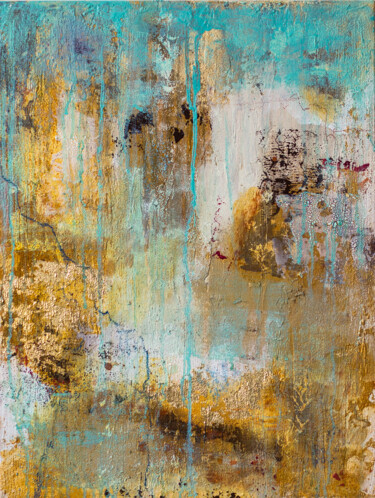 Картина под названием "Golden Autumn in Pa…" - Mila Oz, Подлинное произведение искусства, Акрил Установлен на Деревянная рам…