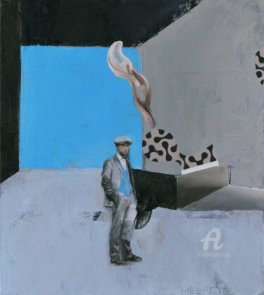 Peinture intitulée "A man Who Knows" par Lauris Milbrets, Œuvre d'art originale, Huile