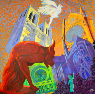 제목이 "La chimere rouge (N…"인 미술작품 François Milcar로, 원작, 기름