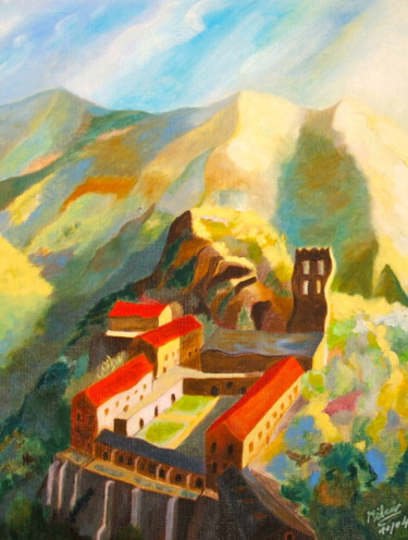 Painting titled "St Martin du Canigo…" by François Milcar, Original Artwork, Oil