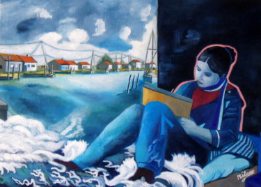 Painting titled "J'écris,donc tu lis" by François Milcar, Original Artwork