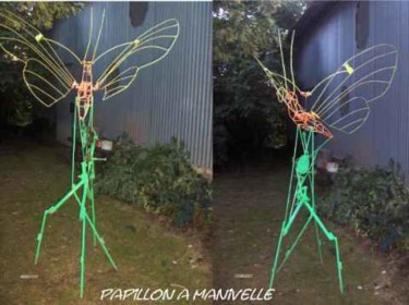 Sculpture intitulée "papillon" par Mile, Œuvre d'art originale