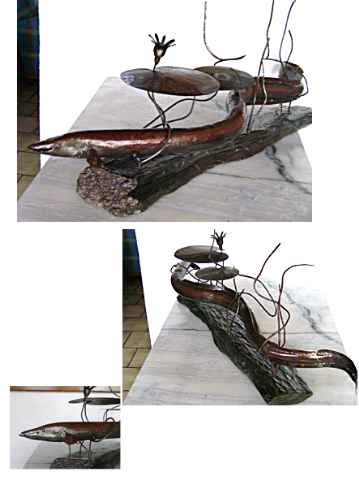 Sculpture intitulée "anguille" par Mile, Œuvre d'art originale
