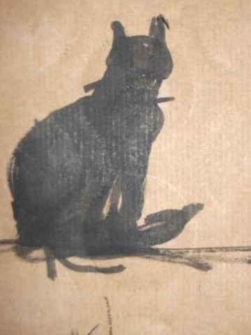 Peinture intitulée "chat 1" par Mile, Œuvre d'art originale